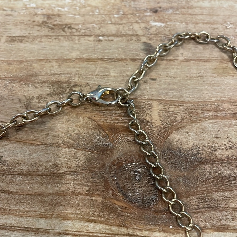 Vintage Gold Tone Green Pendant Bib Choker Collar Statement Necklace - Picture 4 of 4